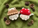 Cat Mushroom Amigurumi Crochet Pattern, Easy Toadstool Cat Plushie, Champignon Cat Keychain Toy, PDF Pattern Instant Download, Beginner — photo 1