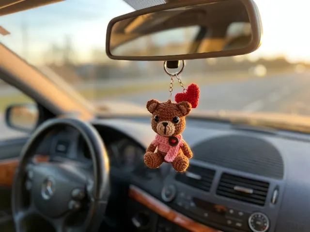 Teddy Bear Keychain Amigurumi Crochet Pattern — lifestyle photo