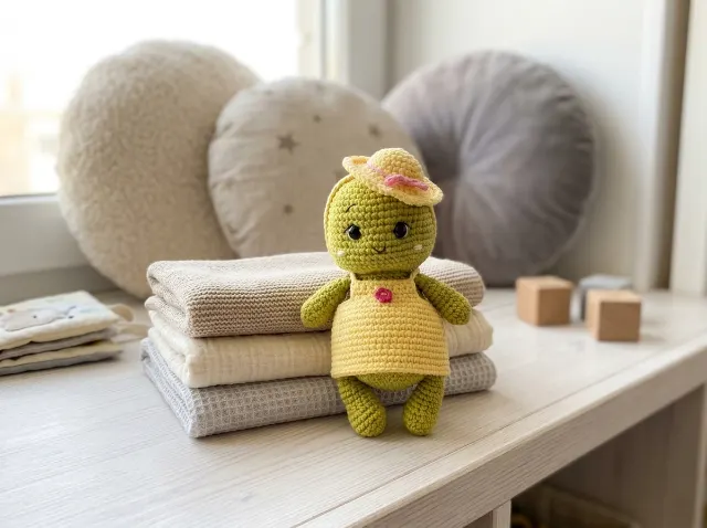 Turtle in Sundress Amigurumi Crochet Pattern PDF  — lifestyle photo