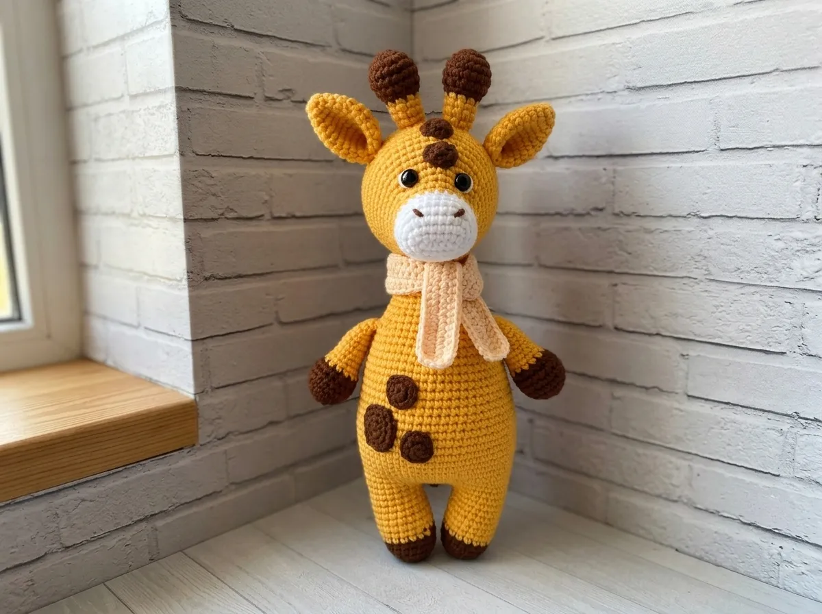Giraffe Amigurumi Crochet Pattern with Scarf, Cute Safari Animal Plush Toy, Nursery Decor Baby Shower Gift, PDF Pattern Instant Download