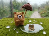 Teddy Bear with Umbrella Amigurumi Crochet Pattern, Easy Rainy Day Plush Toy, Nursery Decor Gift Idea, PDF Pattern Instant Download — photo 1