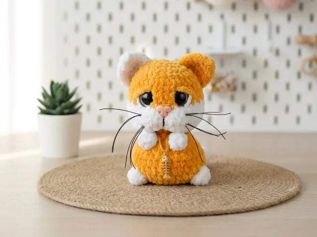 Big Eyed Kitty Cat Amigurumi Crochet Pattern PDF  — lifestyle photo