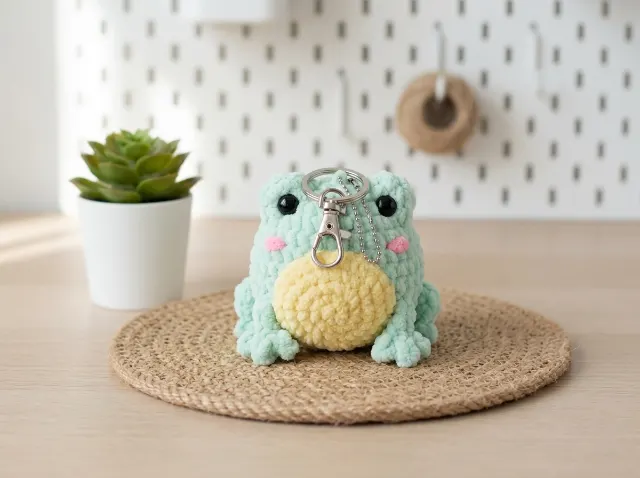 Frog Keychain Amigurumi Crochet Pattern PDF — lifestyle photo