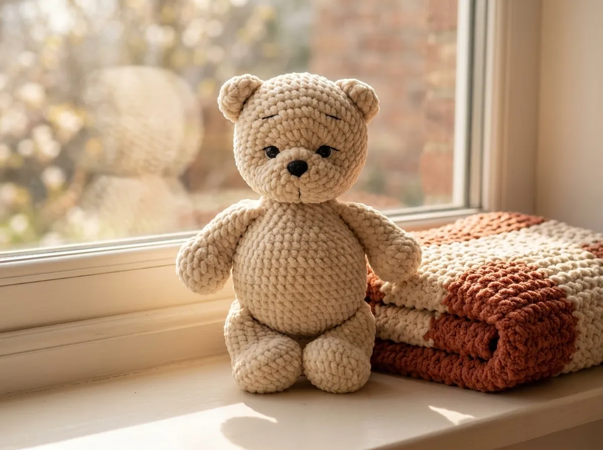 Teddy Bear Amigurumi Crochet Pattern, Hand Crocheted Plush Bear Cub, Nursery Baby Shower Gift, Intermediate PDF Pattern Instant Download