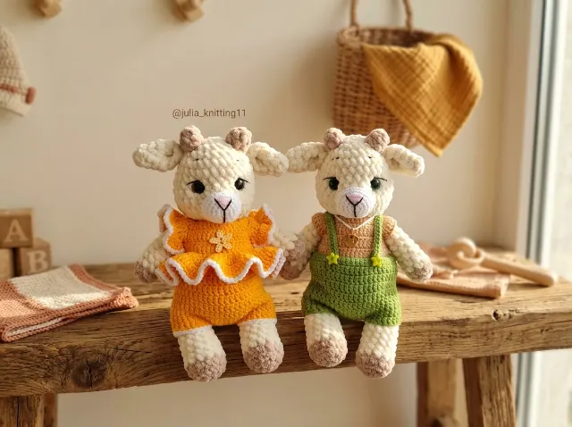 Baby Goat Boy & Girl Set Amigurumi Crochet Pattern — lifestyle photo