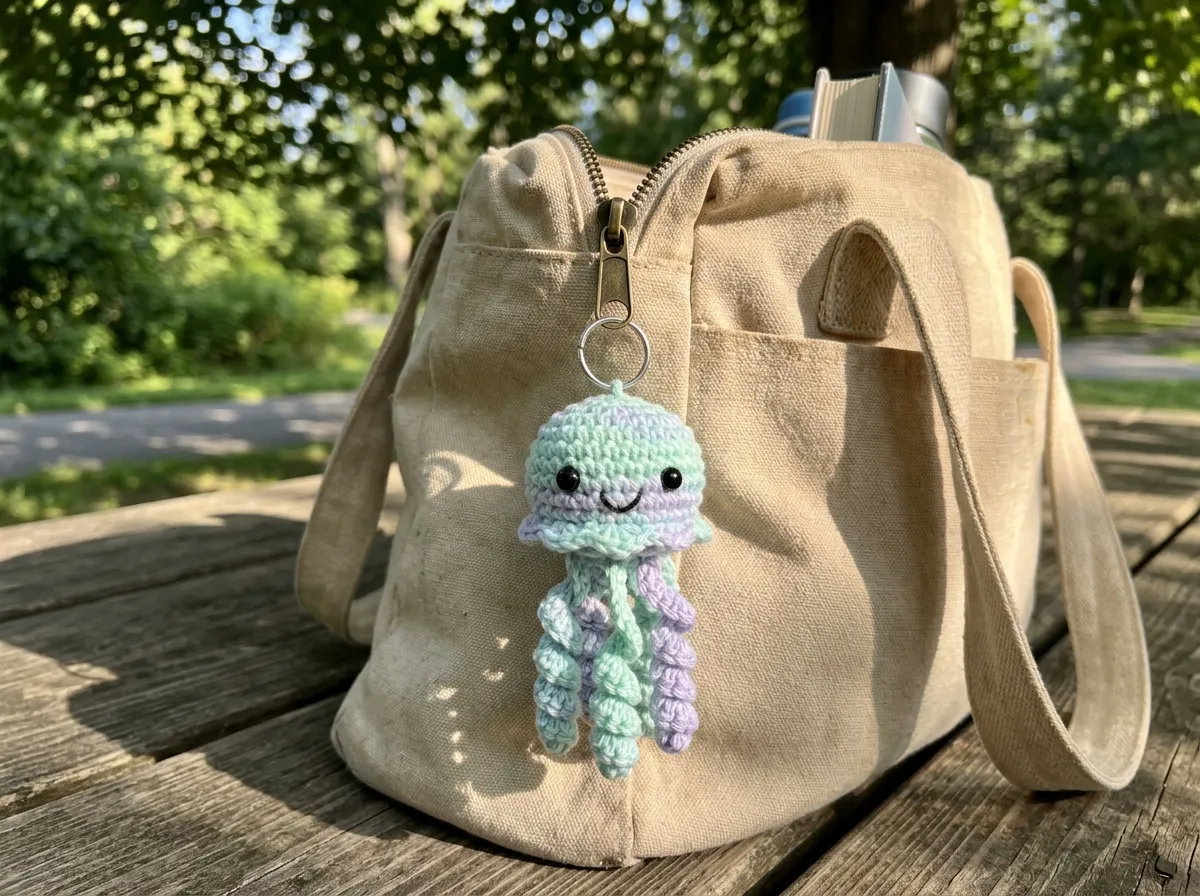 Little Jellyfish Crochet Pattern, Amigurumi Jellyfish Keychain Charm, Cute Sea Animal Nursery Decor Toy, PDF Pattern Instant Download