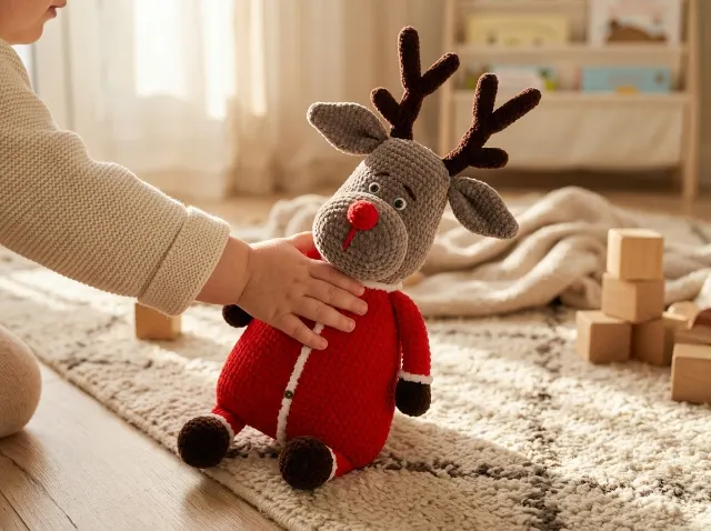 Reindeer Amigurumi Pillow Crochet Pattern PDF  — lifestyle photo