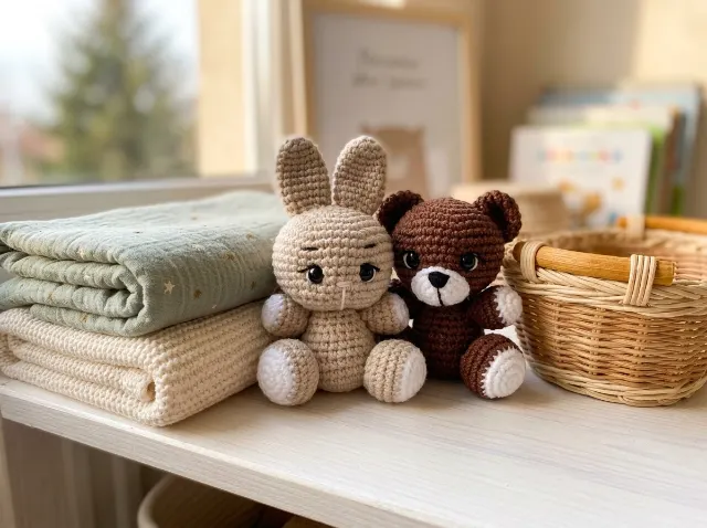 Bunny and Bear Amigurumi Crochet Pattern PDF  — lifestyle photo