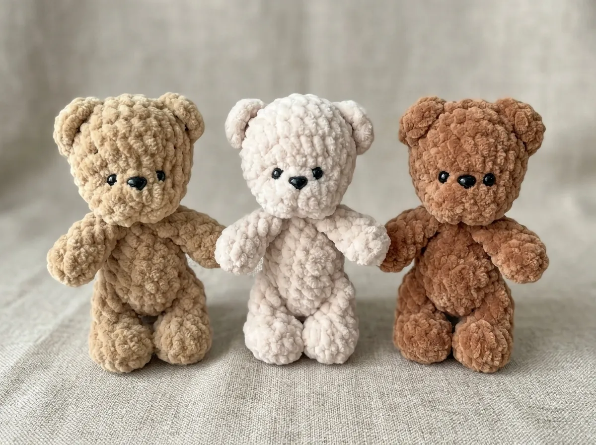 Mini Teddy Bear Crochet Pattern PDF, Easy Amigurumi Bear Pattern, Beginner Friendly Plush Bear Toy, Nursery Decor, Instant Download