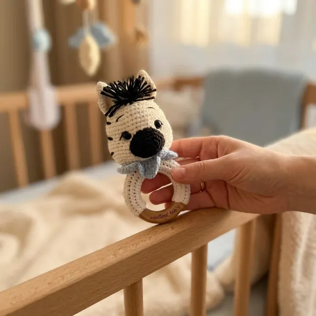 Zebra Rattle Amigurumi Crochet Pattern — lifestyle photo