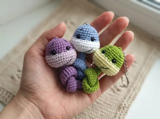 Snake Keychain Amigurumi Crochet Pattern PDF  — lifestyle photo