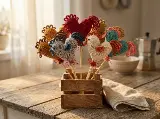 Rooster on a Stick Crochet Pattern, Amigurumi Lollipop Rooster PDF, Easy Farmhouse Chicken Cake Topper, Digital Download Crochet Tutorial for Beginners — photo 4
