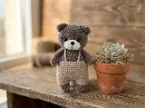 Mini Teddy Bear in Overalls Crochet Pattern, Easy Amigurumi Plush Bear, Beginner Stuffed Animal Nursery Decor, Instant Download PDF Pattern — photo 1