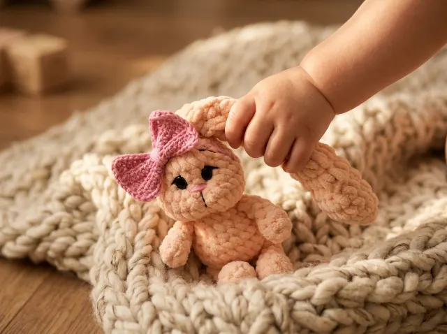 Small Plush Bunny Amigurumi Crochet Pattern PDF  — lifestyle photo