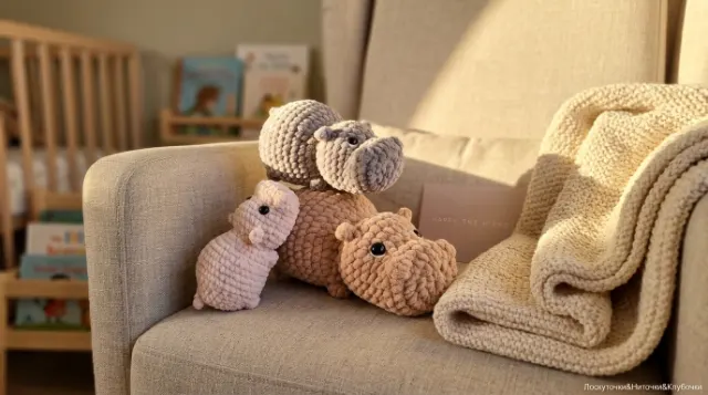 Plush Hippo Amigurumi Crochet Pattern — lifestyle photo