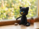 Smiling Kitten Amigurumi Crochet Pattern PDF, Easy Beginner Cat Stuffed Animal, Jointed Amigurumi Kitten Sewing Pattern Instant Download — photo 1